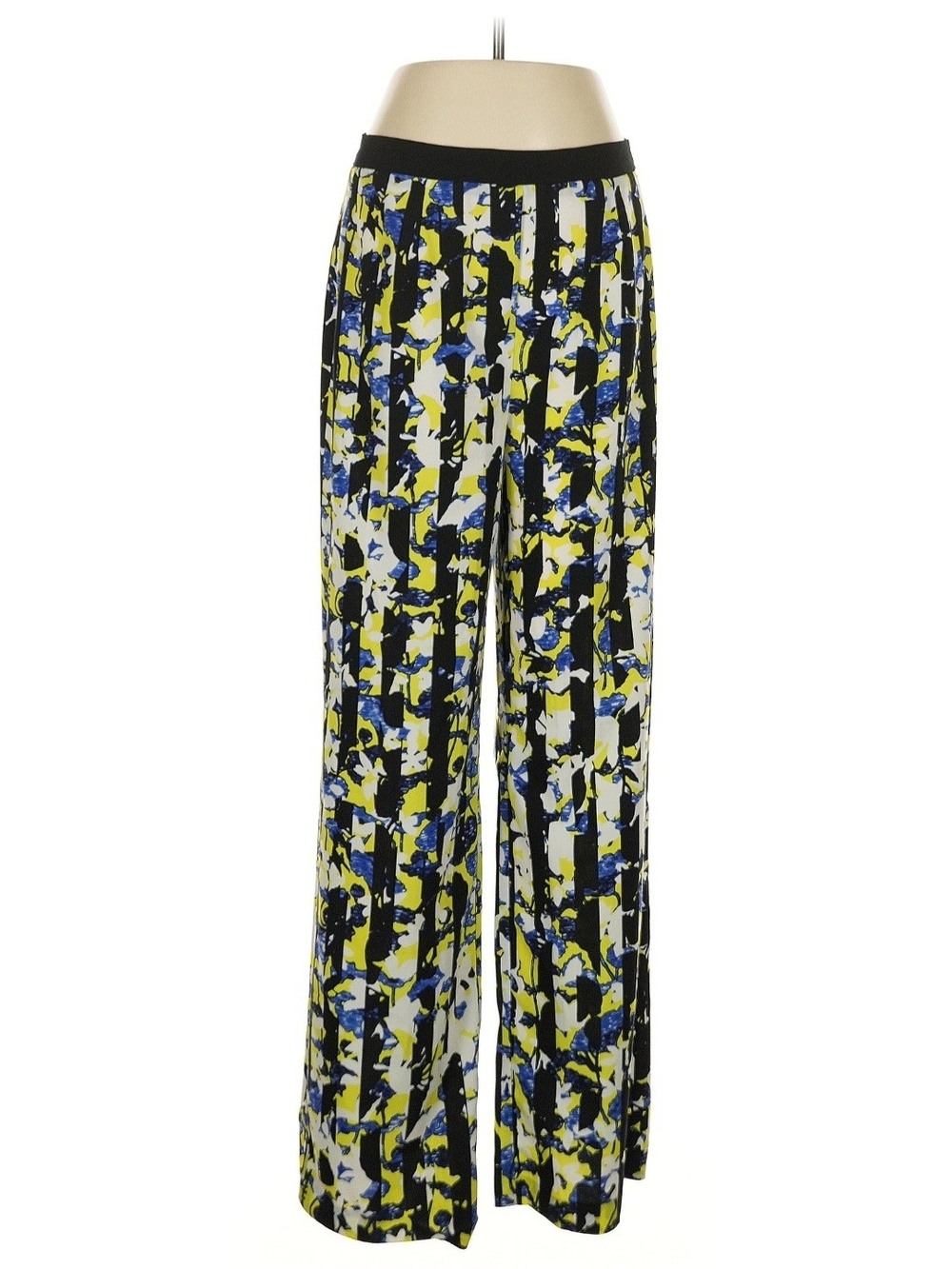 Peter Pilotto for Target Abstract Print Wide-Leg Pants in Yellow, Blue & Black